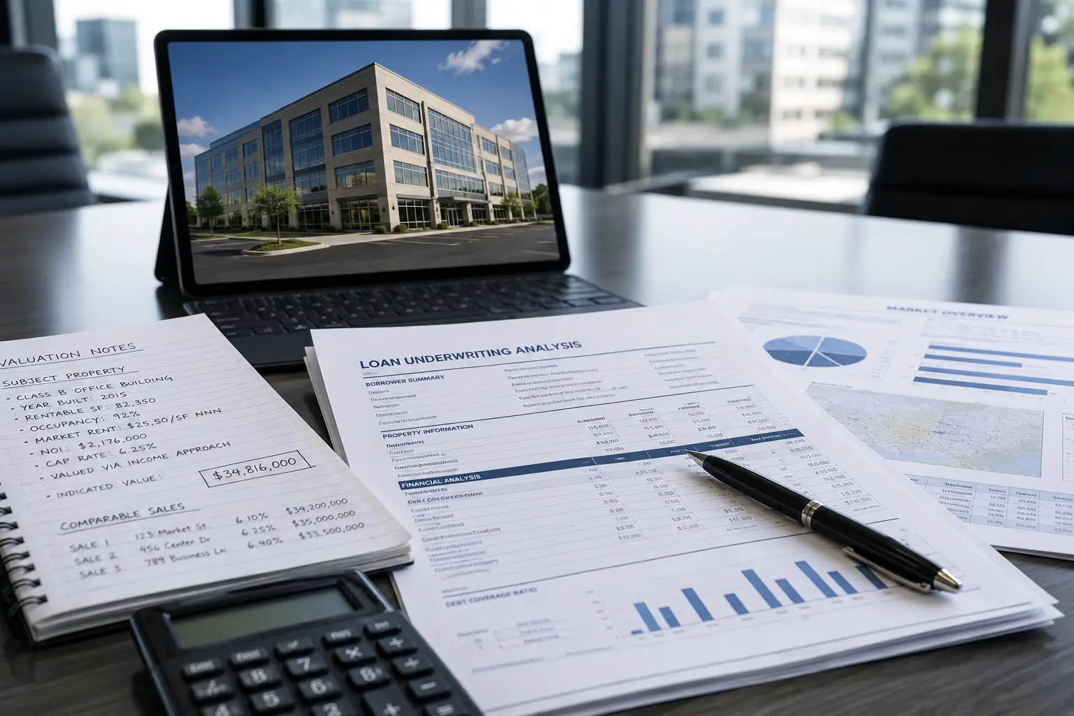 Commercial property documents reviewed during private real estate underwriting
