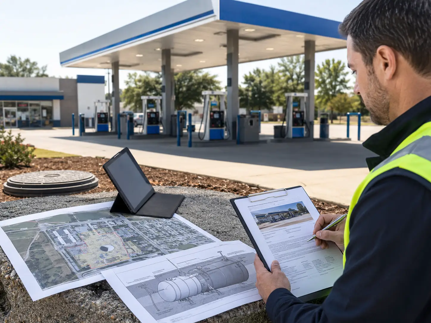 Environmental review documents for a fuel station property