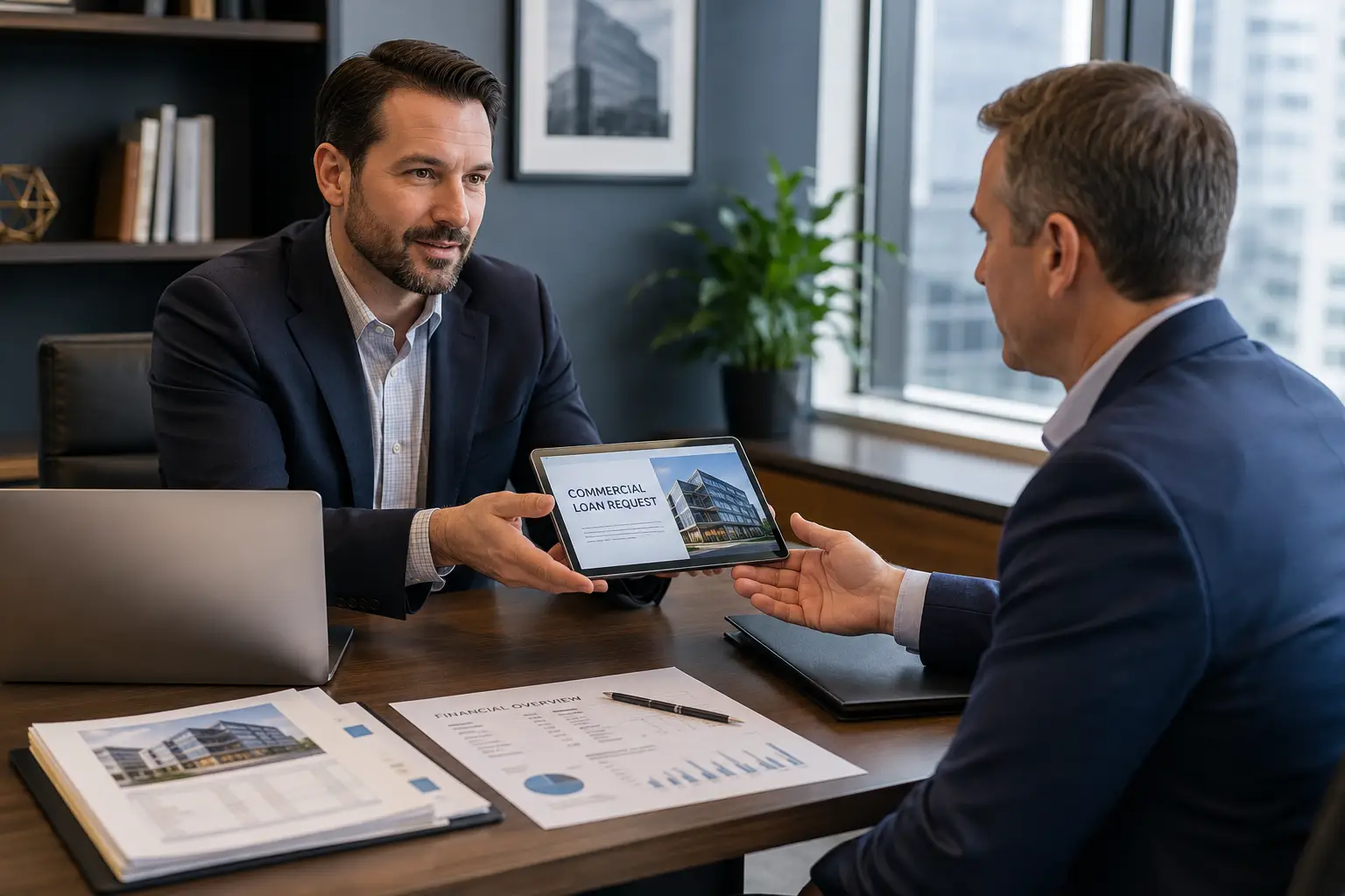 Broker submitting a commercial property loan scenario for private lending review