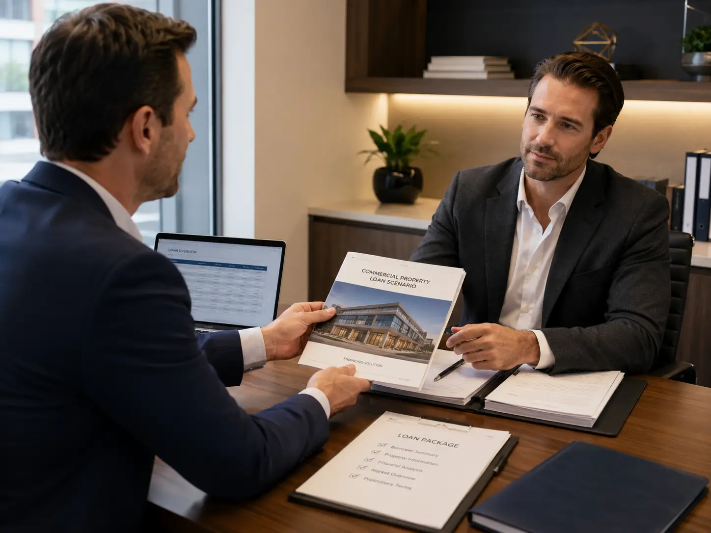 Broker submitting a commercial property loan scenario for private lending review