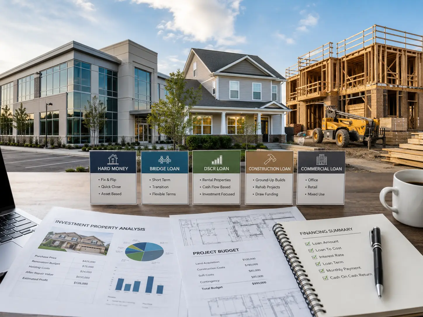 : Organized real estate loan file with borrower and property documents
