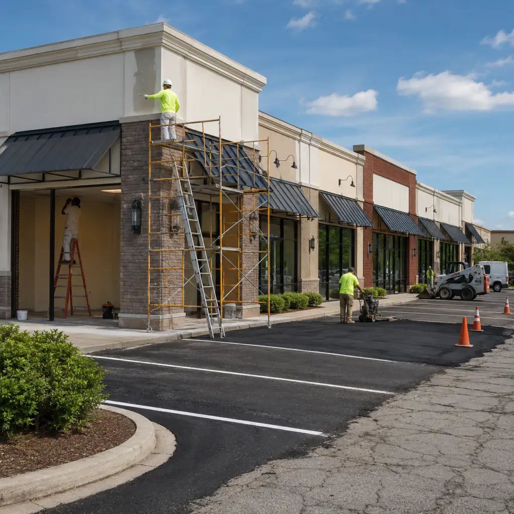 unanchored strip mall
